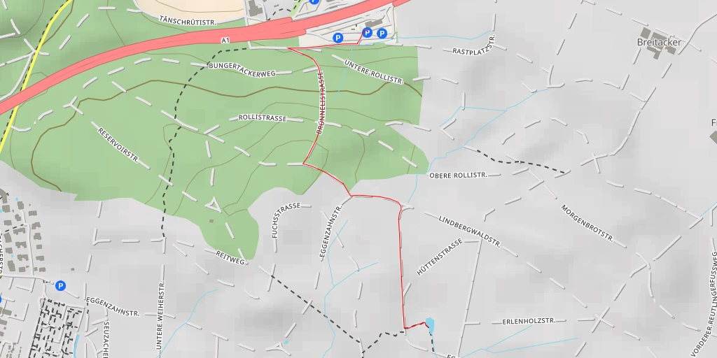 Map of the trail for Eggenzahnstrasse - Winterthur