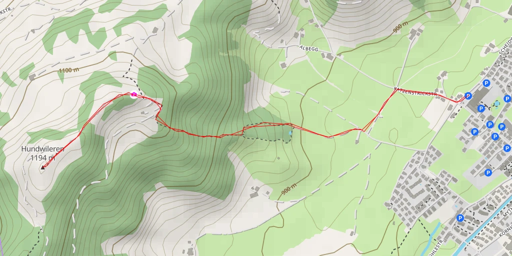 Map of the trail for Hundwileren