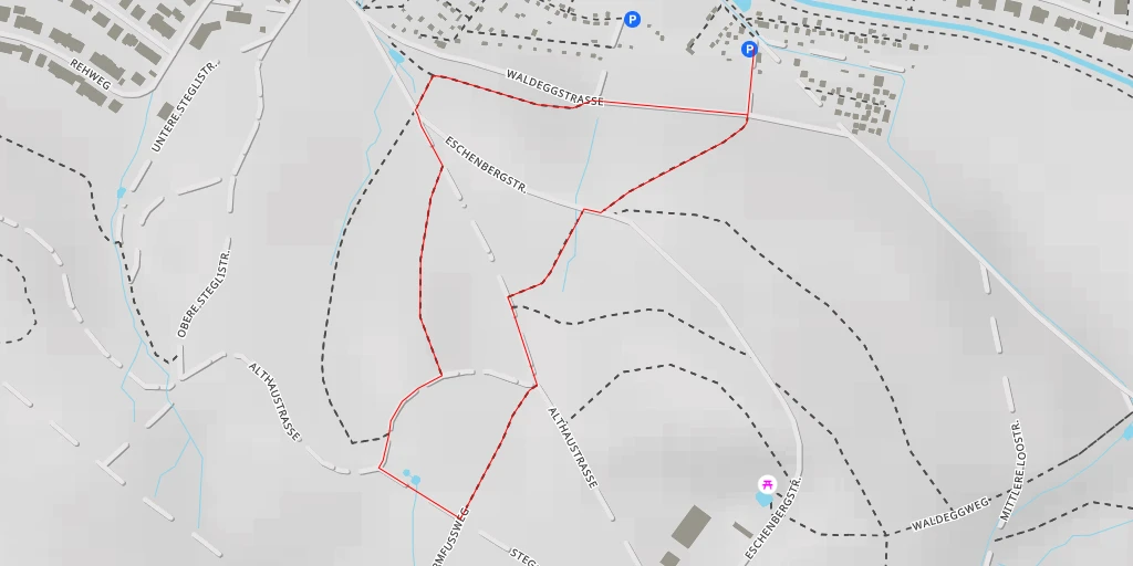 Map of the trail for Steglitobelstrasse - Steglitobelstrasse - Winterthur