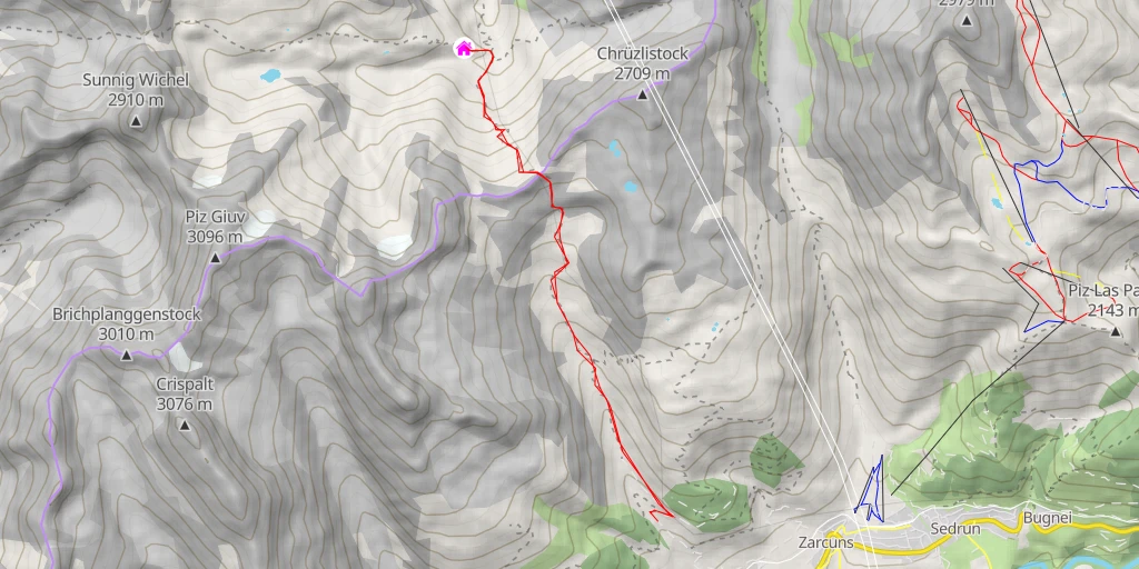 Map of the trail for Etzlihütte