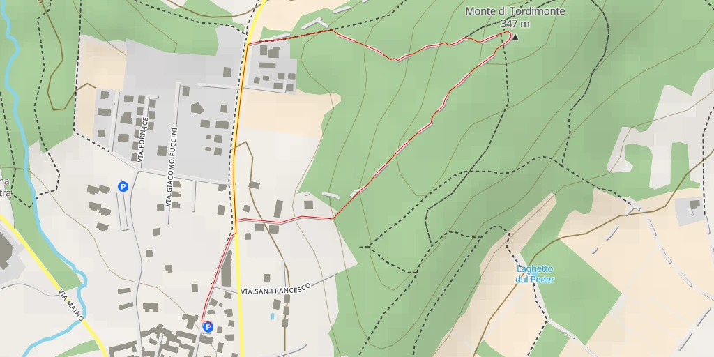 Map of the trail for Monte di Tordimonte