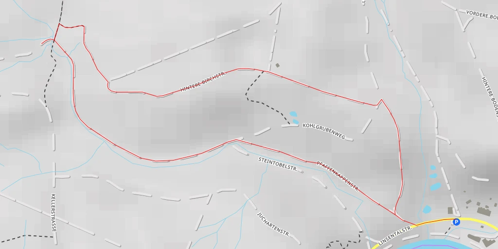 Map of the trail for Kyburgerfussweg - Winterthur