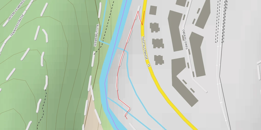 Carte de l'itinéraire :  Löfflerbrüggli - Winterthur