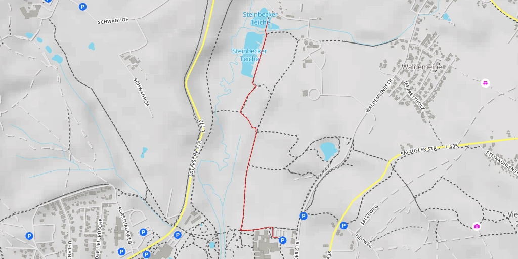 Map of the trail for Steinbecker Teiche