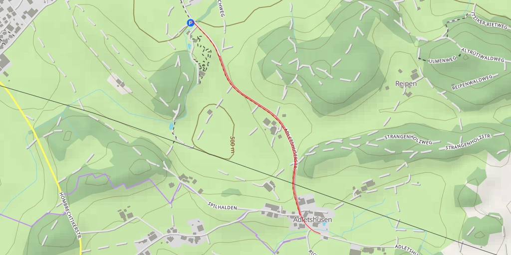 Map of the trail for Adletshuserriedweg