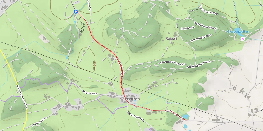 Map of the trail for Adletshuserstrasse