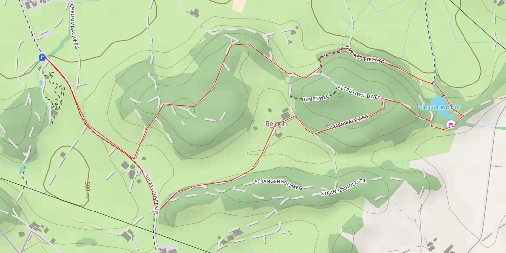 Map of the trail for Giessenweiher