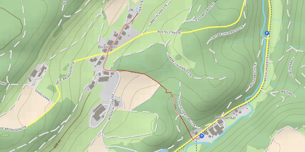 Map of the trail for Buchacherstrasse - Buchacherstrasse - Illnau-Effretikon