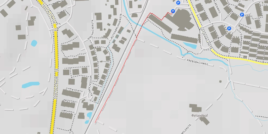 Carte de l'itinéraire :  Moosackerstrasse - Winterthur