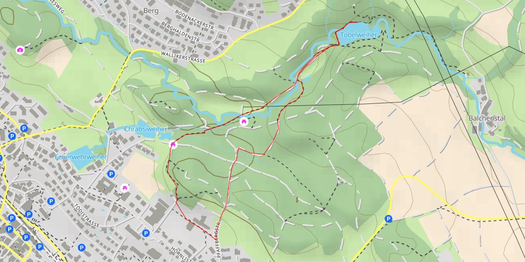 Map of the trail for Tobelweiher