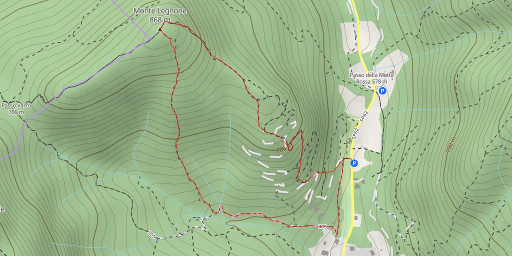 Carte de l'itinéraire :  Monte Legnone