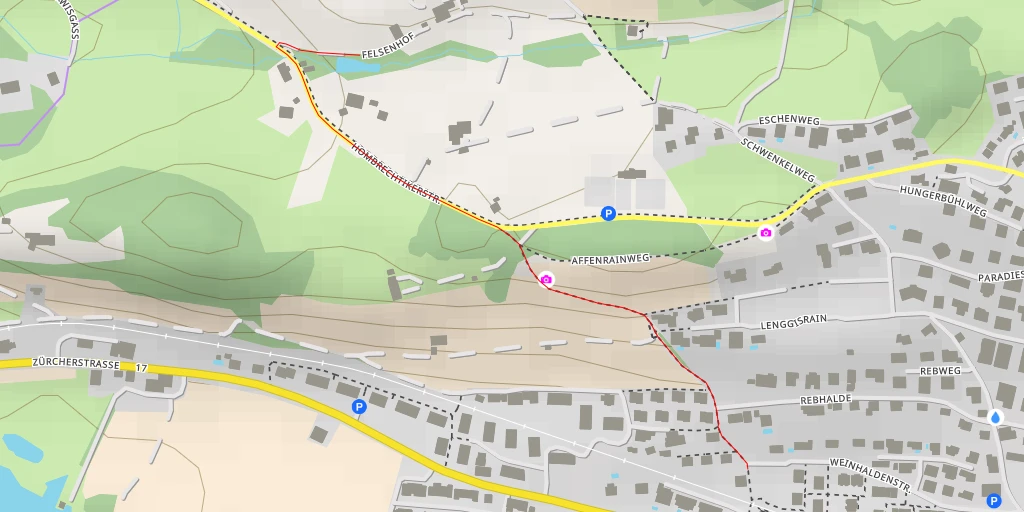 Map of the trail for Felsenhof - Rapperswil-Jona