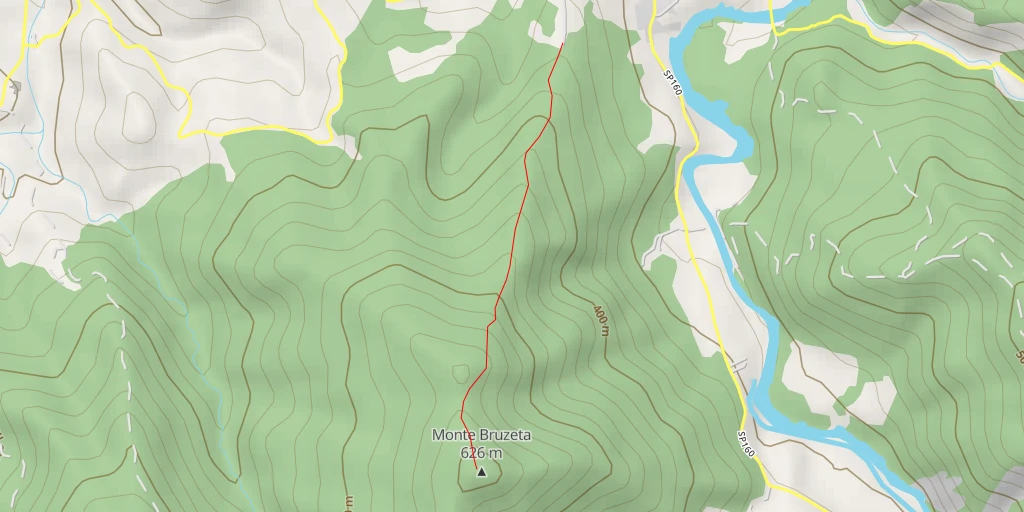 Map of the trail for Monte Bruzeta