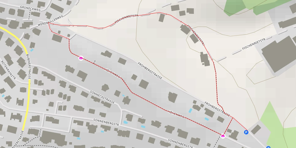 Map of the trail for Höhenweg - Rapperswil-Jona