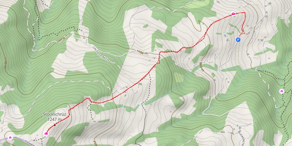 Map of the trail for Stöcklichrüz