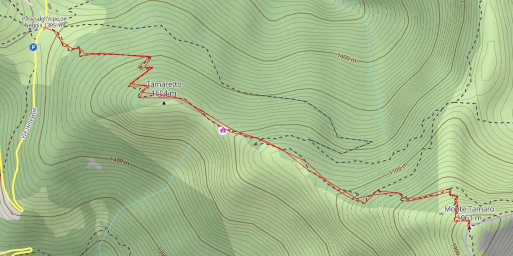 Carte de l'itinéraire :  Monte Tamaro