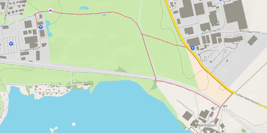 Map of the trail for Strandweg - Rapperswil-Jona