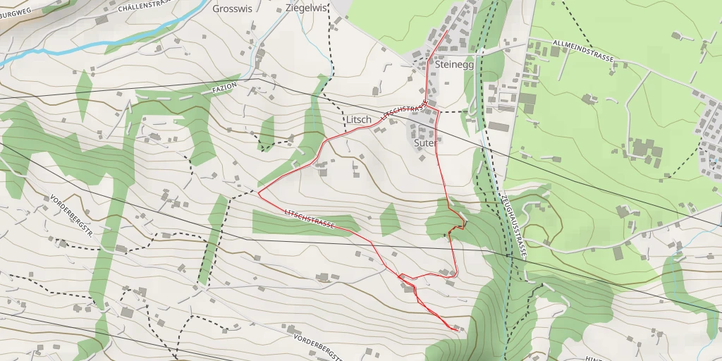 Map of the trail for Suterweg - Suterweg