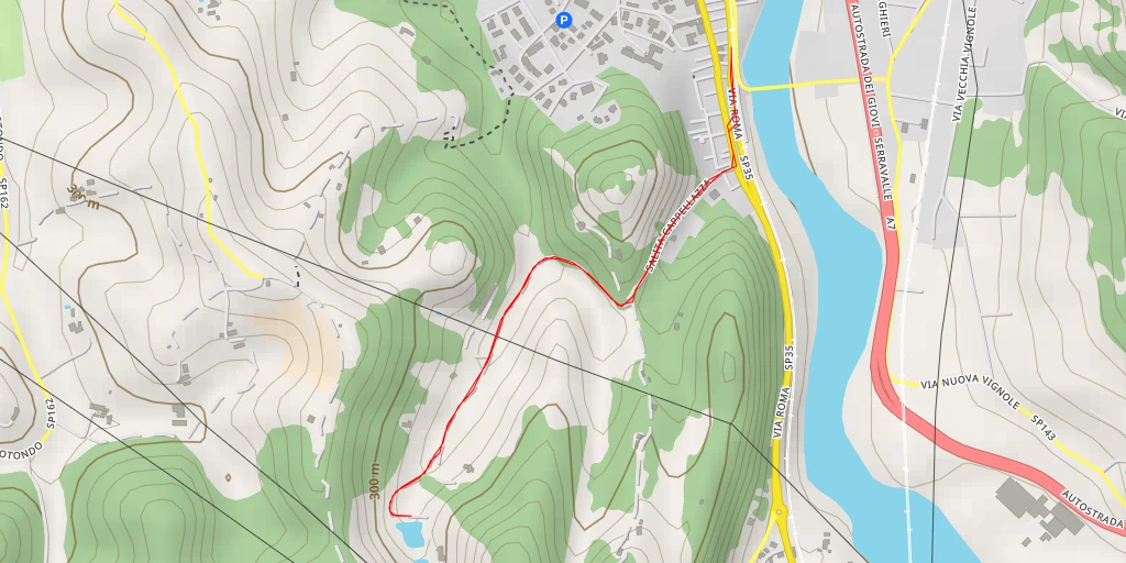 Map of the trail for Via Montei