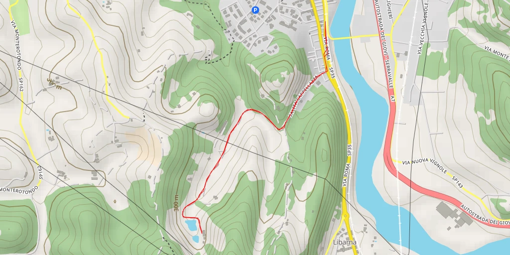 Map of the trail for Via Montei