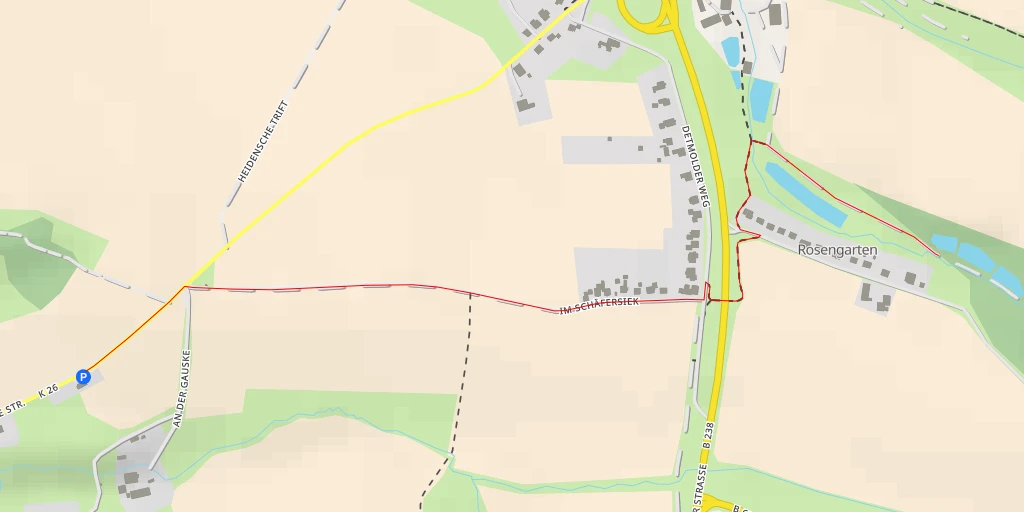 Map of the trail for Birkenkampstraße