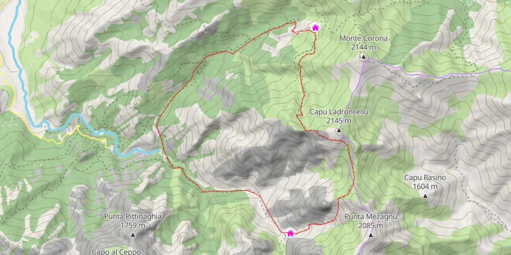 Map of the trail for Bocca Piccaia