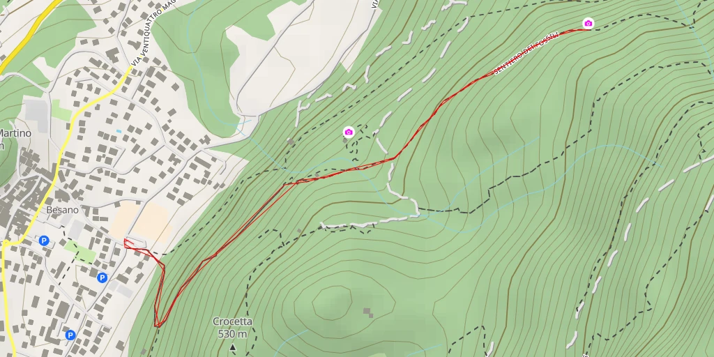 Map of the trail for Miniera dei Fossili - Besano