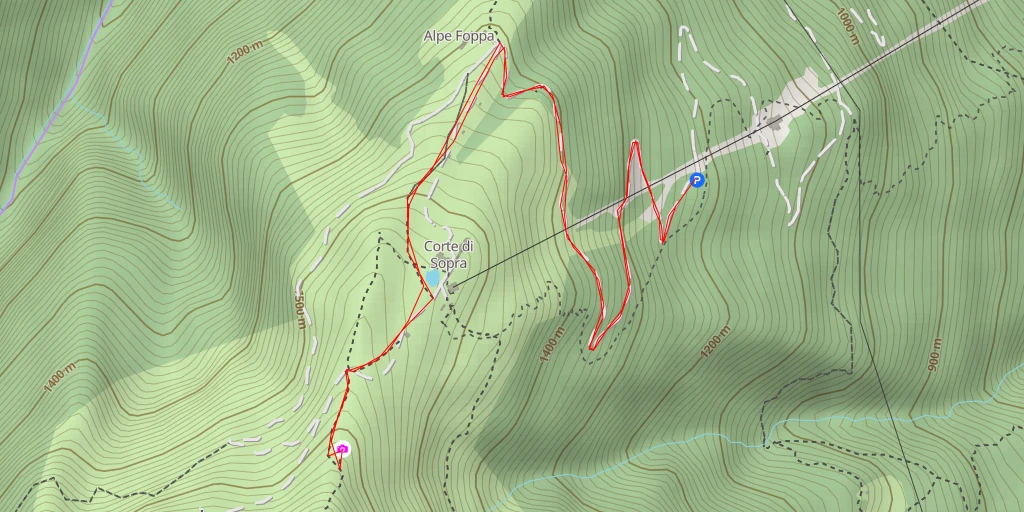 Map of the trail for Meteorite - Monteceneri