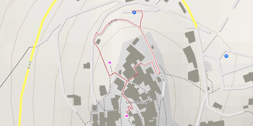 Map of the trail for A Cima - D 413A