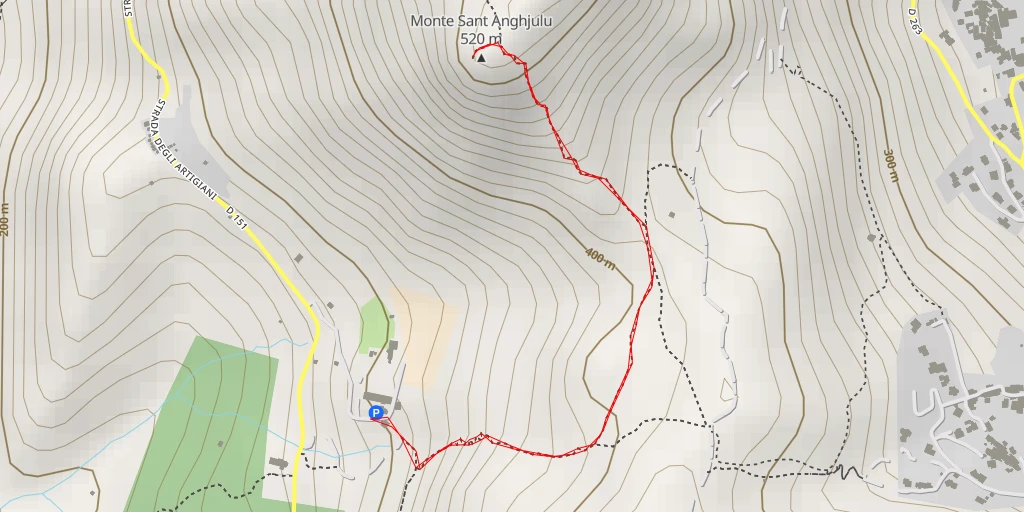 Carte de l'itinéraire :  Monte Sant Anghjulu