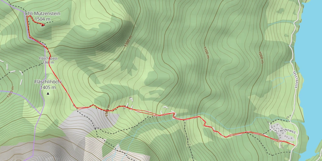 Map of the trail for Chli Mutzenstein