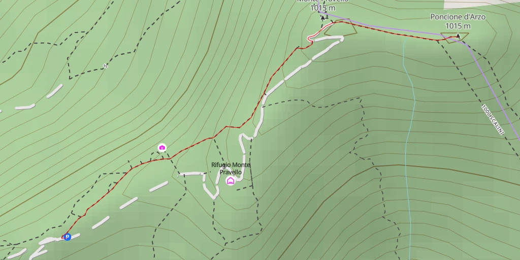 Map of the trail for Poncione d'Arzo