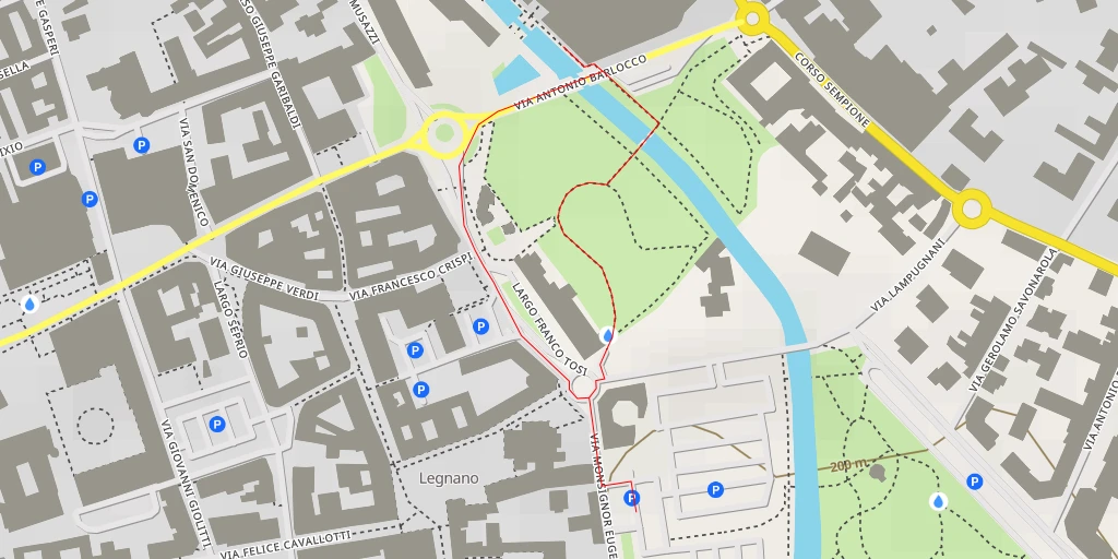 Map of the trail for Piazza Gianfranco Ferre' - Piazza Gianfranco Ferre'