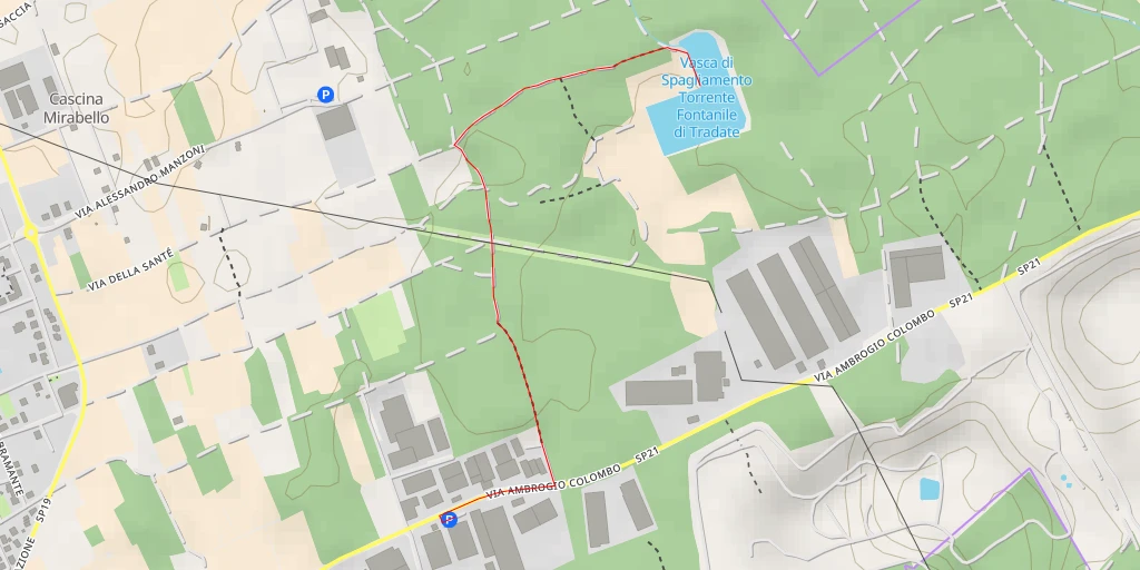 Map of the trail for Vasca di Spagliamento Torrente Fontanile di Tradate