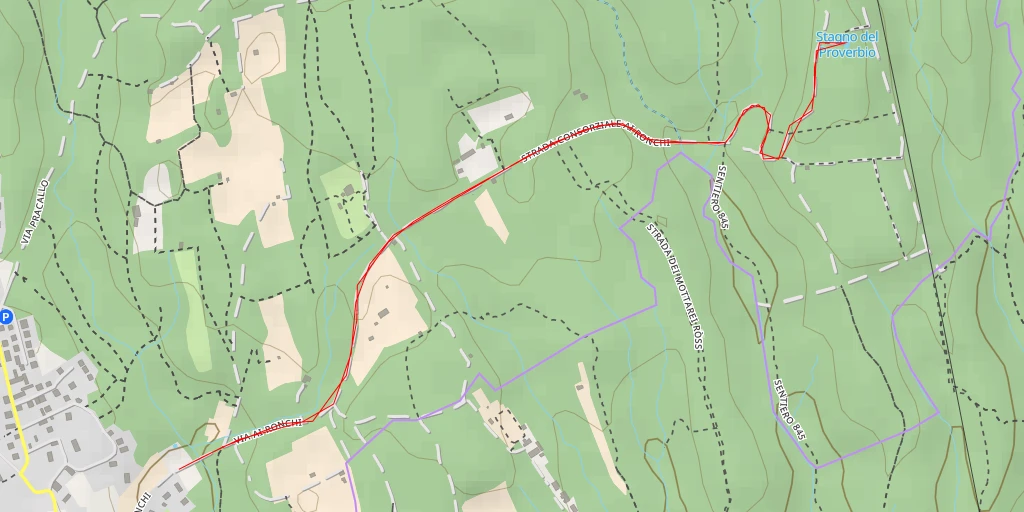 Map of the trail for Stagno del Proverbio