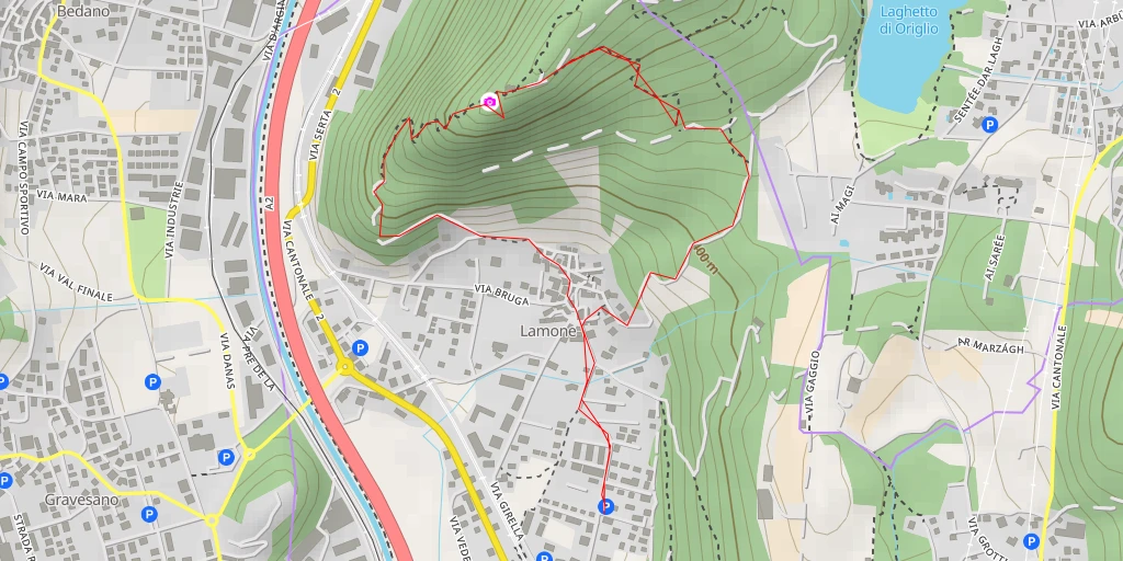 Map of the trail for S. Zenone - Lamone