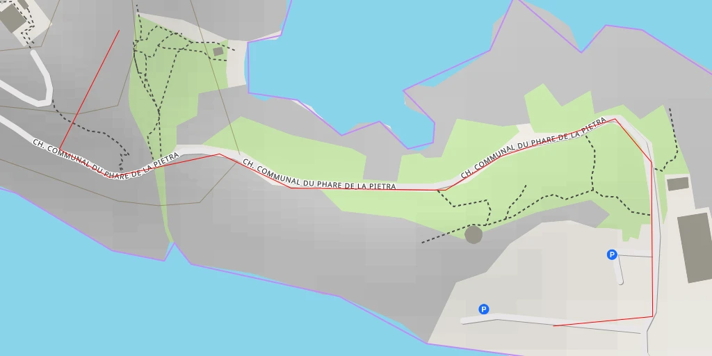 Map of the trail for Île Rousse Accès pédestre