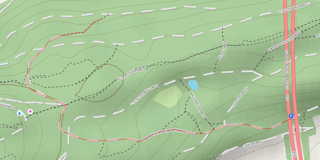 Carte de l'itinéraire :  Infanteriebunker Buchberg 4, A 6932 - Hundsruggen (Trail)