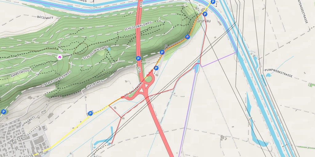 Map of the trail for St. Gallerstrasse