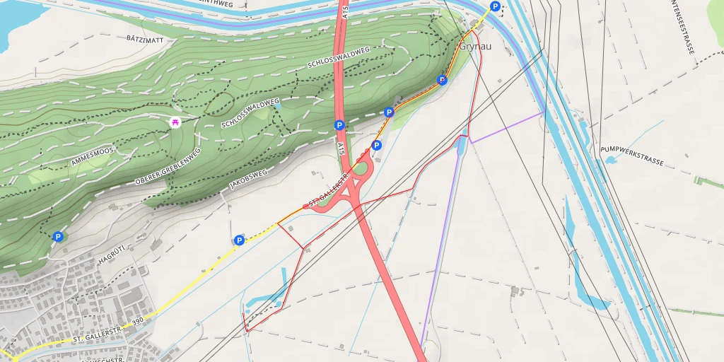 Map of the trail for St. Gallerstrasse