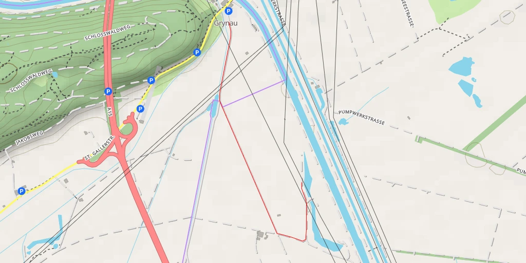 Map of the trail for Grynaustrasse - Grynaustrasse - Benken (SG)