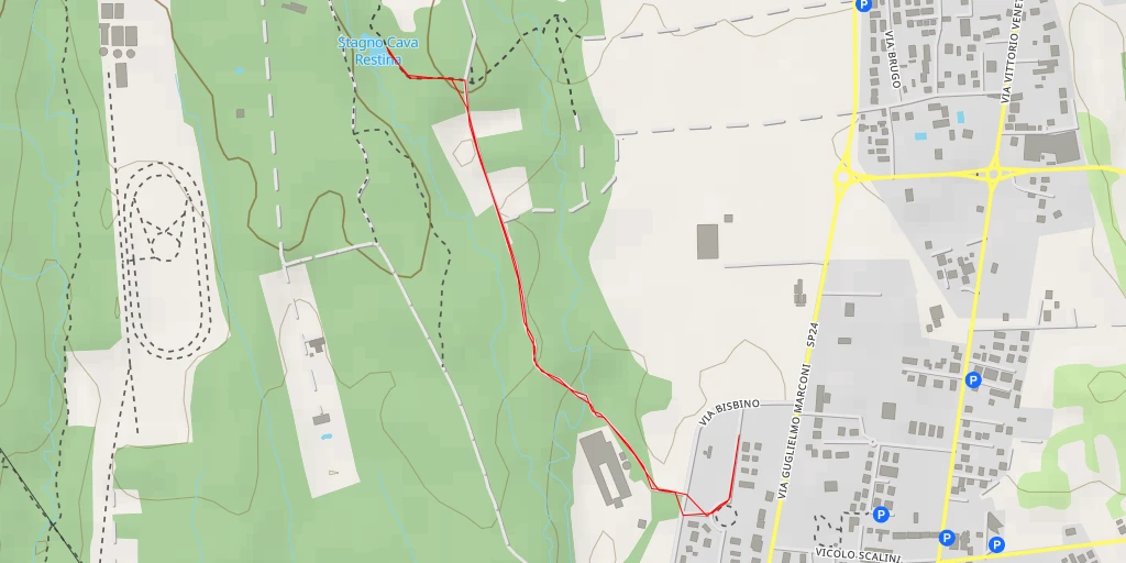 Map of the trail for Stagno Cava Restina