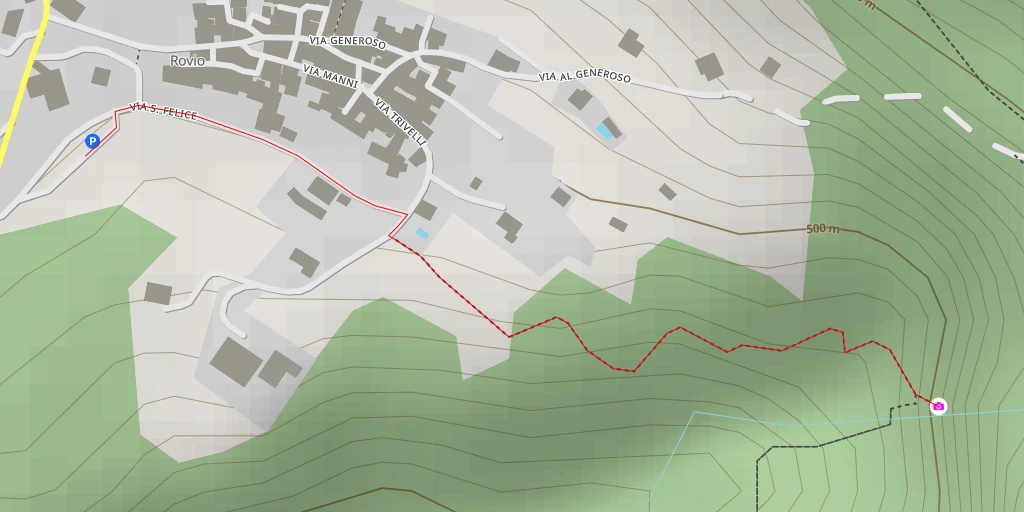 Map of the trail for Cascata del Botto