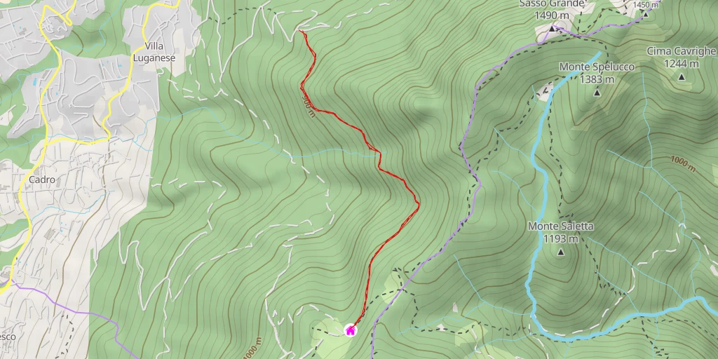 Map of the trail for Alpe Bolla