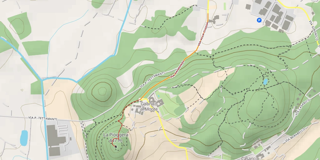 Map of the trail for La Pioggera