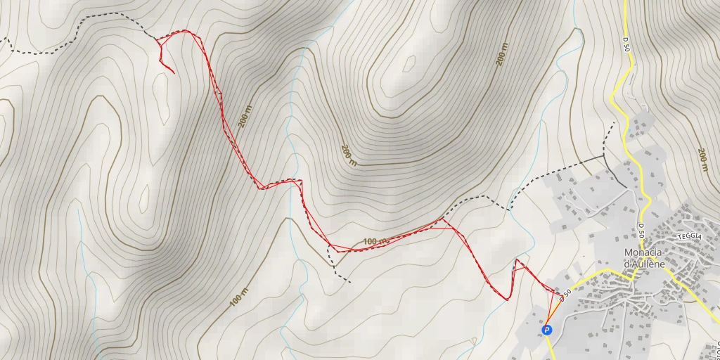 Map of the trail for Oriu di Grussetu - Macchia Verdata