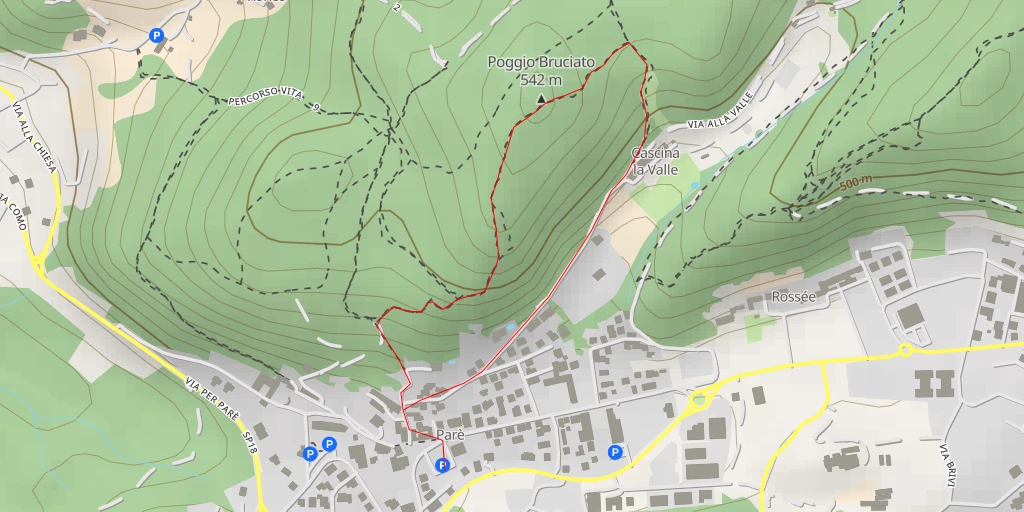 Map of the trail for Poggio Bruciato