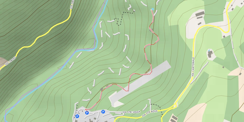 Map of the trail for Strada Növa - Breggia