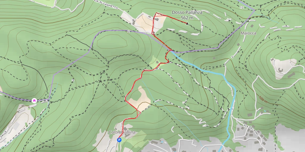 Map of the trail for Dosso Pallanza