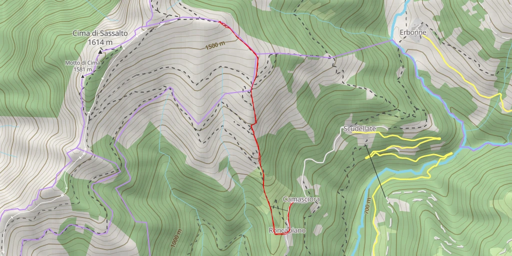 Carte de l'itinéraire :  Plutone - Val Mara